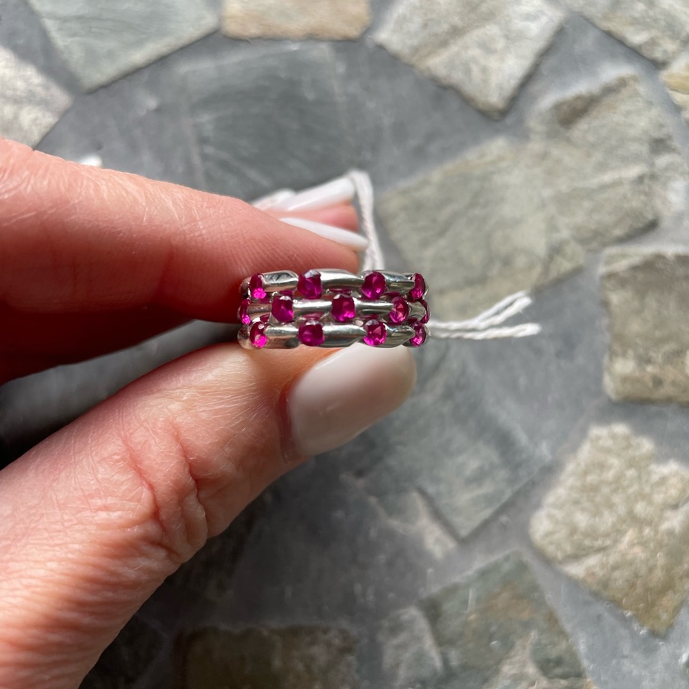 Semi precious stones sterling silver ring